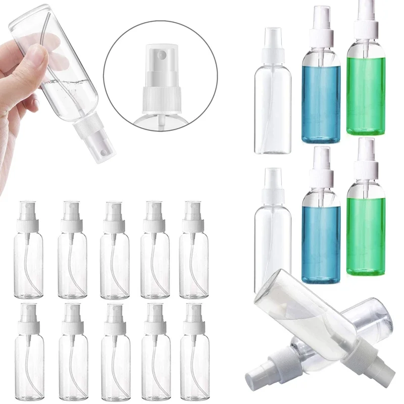 5ks 10 ml-100 ml Mini číry plastový rozprašovací fľaše Cestovné Parfumy Atomizer Fľaša doplňuje jemnú hmlu sprejové nádoby