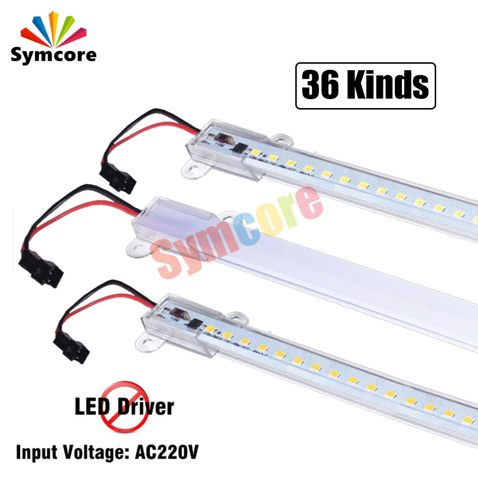 5ks 220V LED tyče LED Svetlo 20 cm/40 cm/50 cm/60 cm LED tuhého pásu LED dióda Energia LED Fluorescenčná trubica na predstavenie ľahkého kuchynského svetla