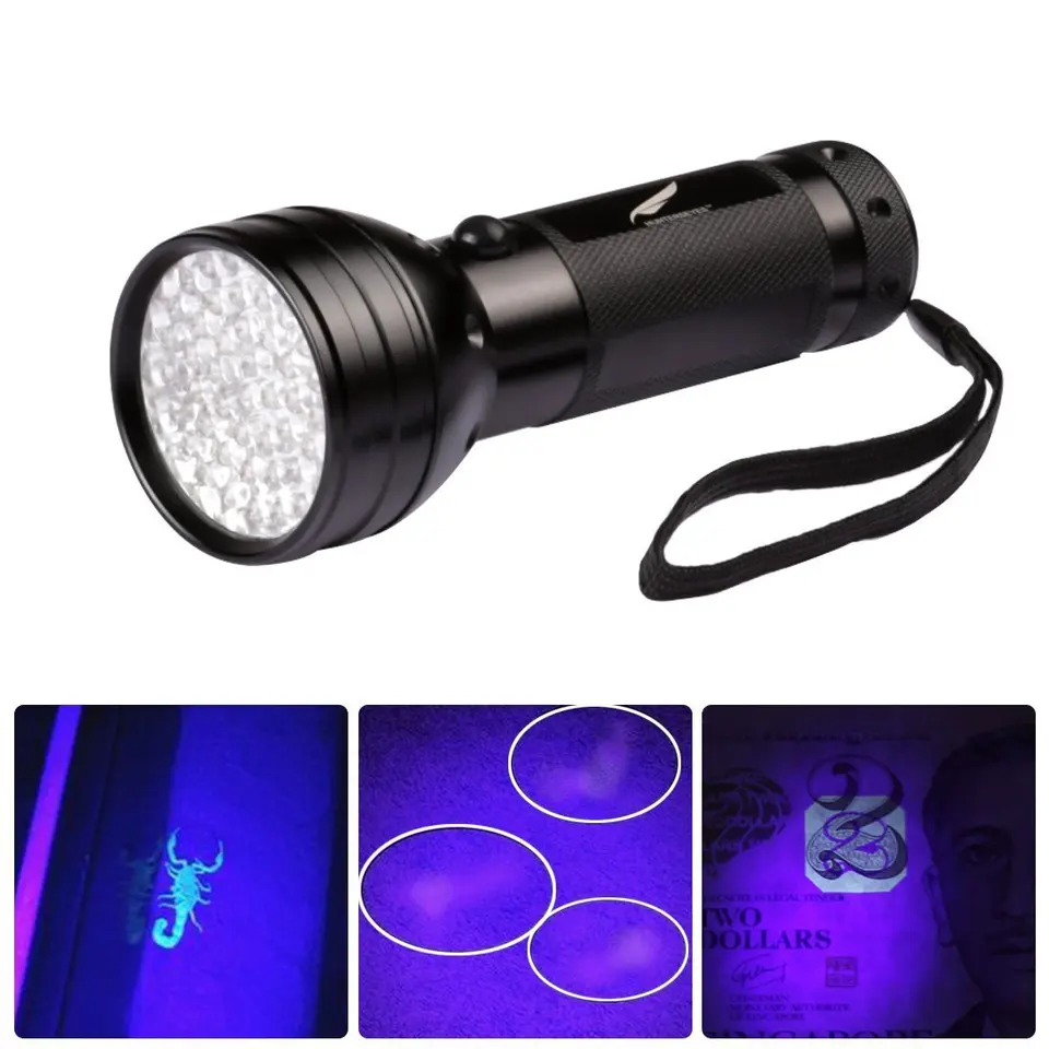 5ks 51led fialové svetlo baterky UV -lampa baterky Fluorescenčné činidlo Fluorescencia detekcia overovacia žiarovka