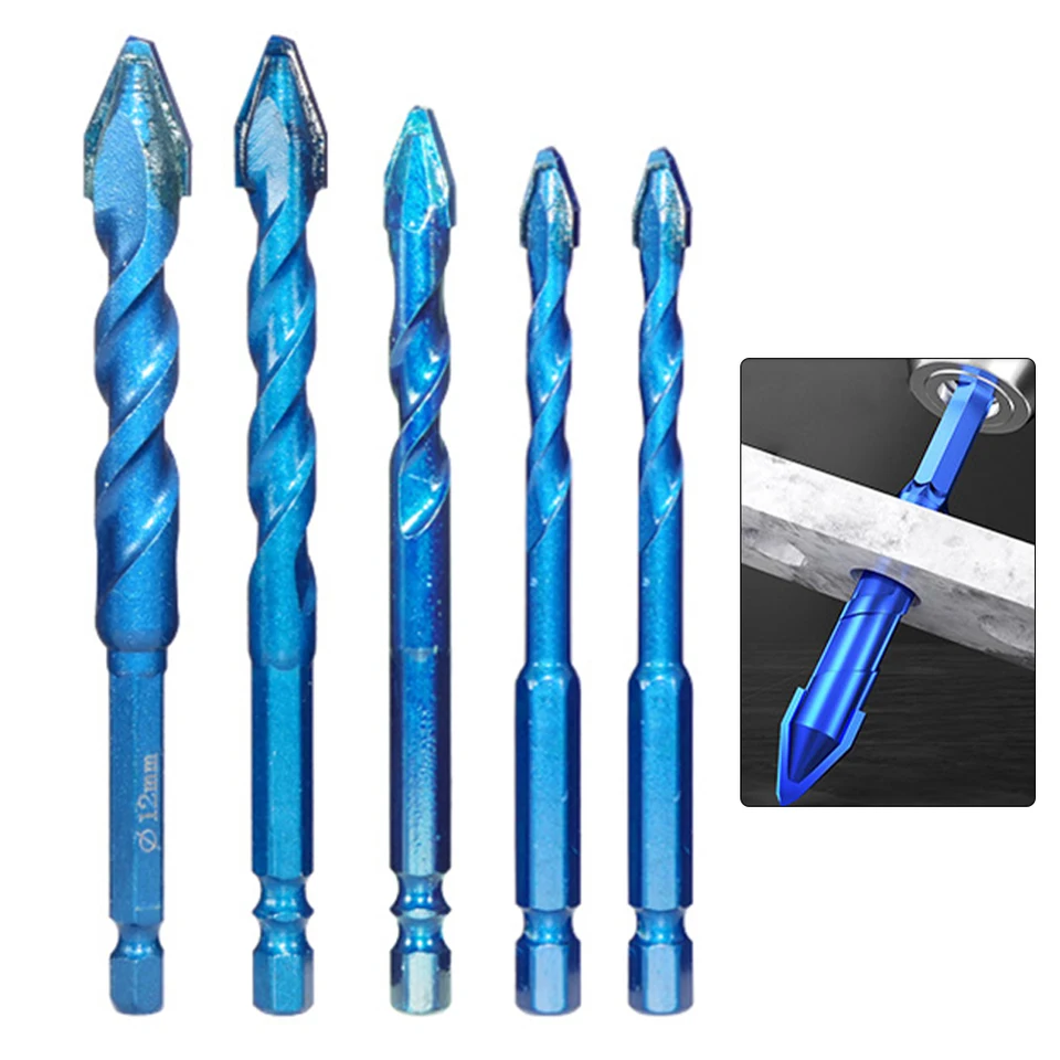 5ks 6-12 mm excentrické vŕtacie bity pre cement žulové betónové vŕtacie sklo Punching Rock Trojule vŕtačka Bit