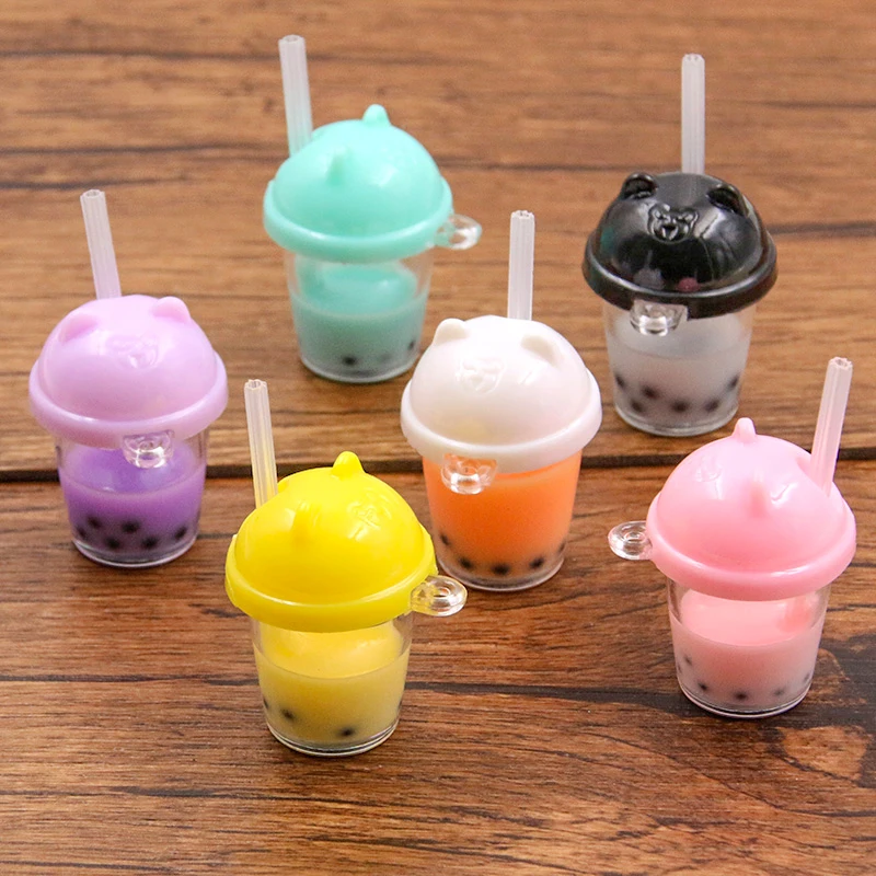 5ks 6 Farba 27*38 mm produkt Big Milk Tea Che Charring Charms DIY Zistenia Kľúčové náramky prívesok na výrobu šperkov