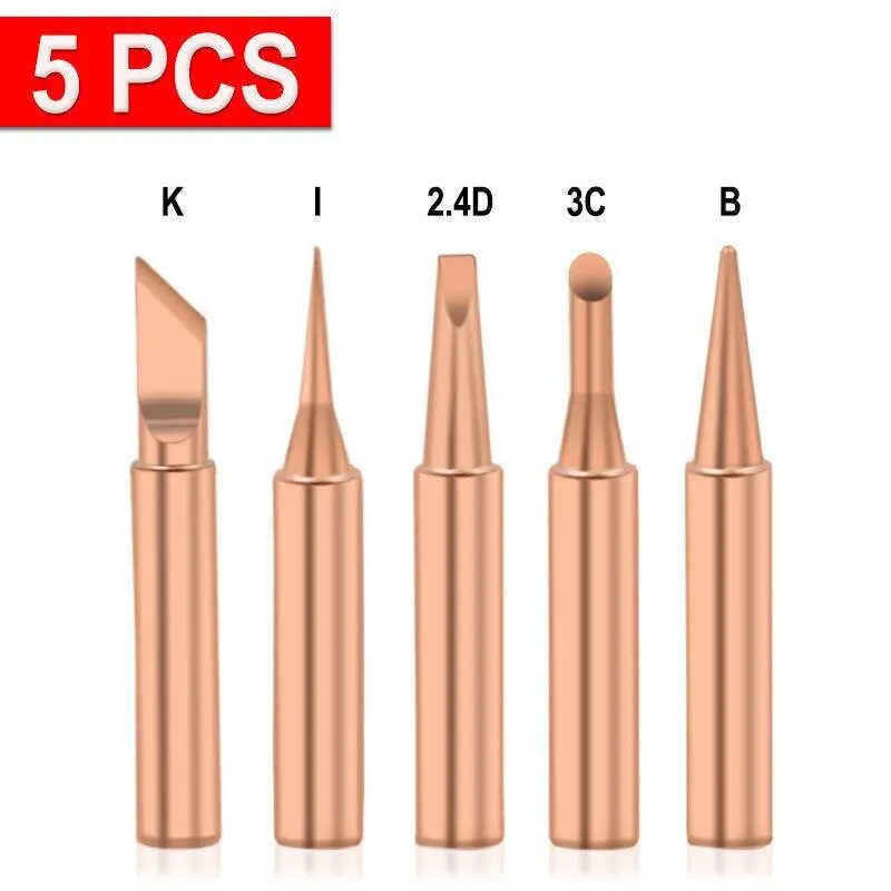 5ks 900 m-t Pure Copper Solinging Iron Tips Haps Olove bez zvaru Spájku Tip pre zváračské zariadenia Spájkovacie potreby