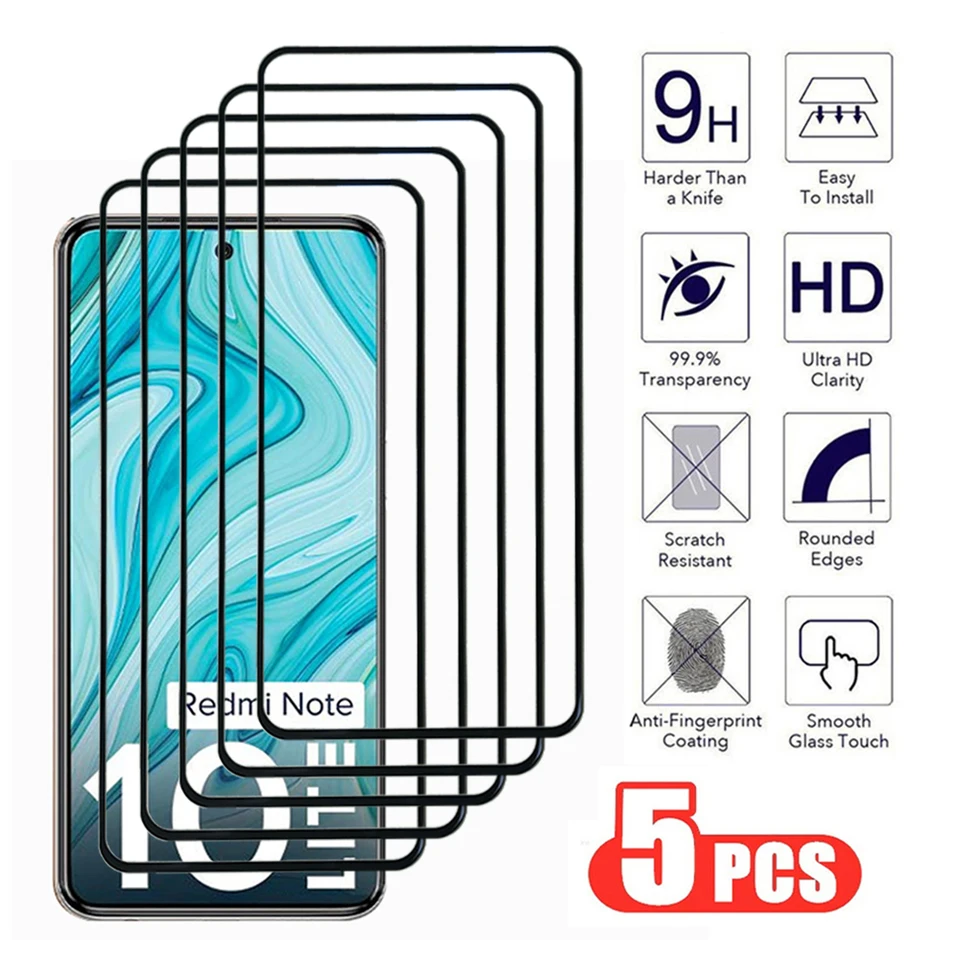 5ks 9H Tvrdosť pre Xiaomi Redmi Poznámka 10 Lite Pro Max 4G 5G Temperované sklenené sklenené chránič pre Redmi 10A 10C 10S 10T 4G5G Film