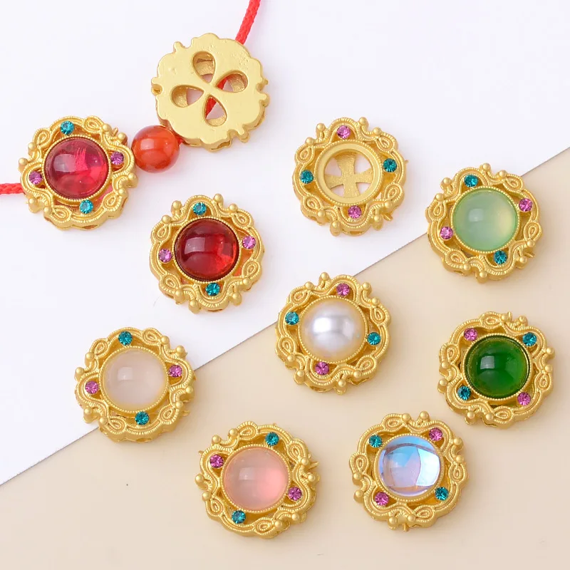 5ks Cabochon Tvar Zlatá farba zliatiny Kovové kryštálové kamenky voľné korálky pre šperky výroby DIY náramky
