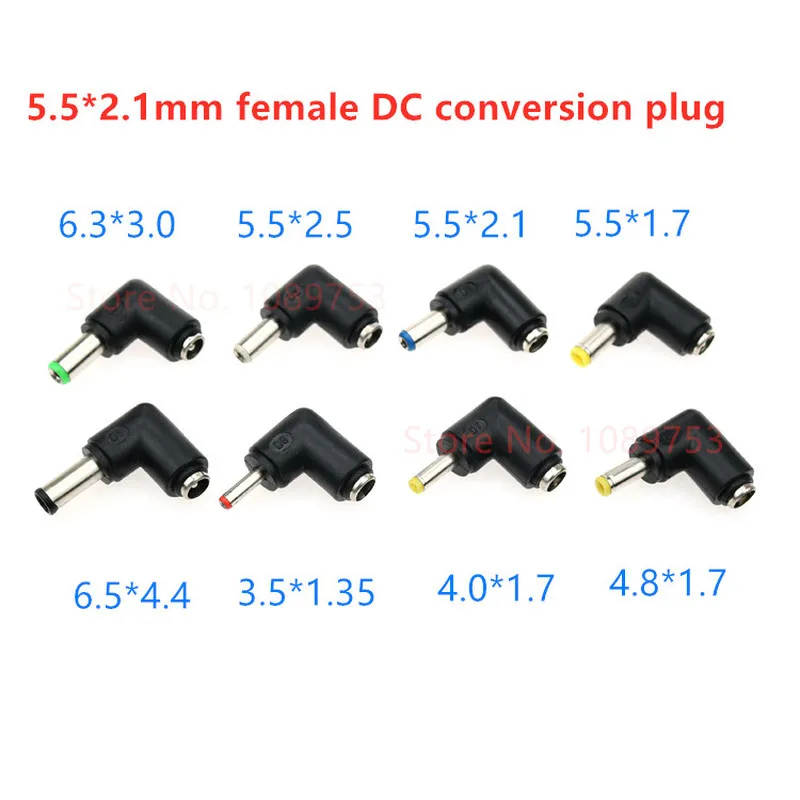 5ks DC DC Power Jack 5,5 x 2,1 mm ženské až 6,5 4,8 4,4 4,0 3,5 3,0 2.5 2.1 1,7 1,35 mm mužských dc konektorov DC Plug