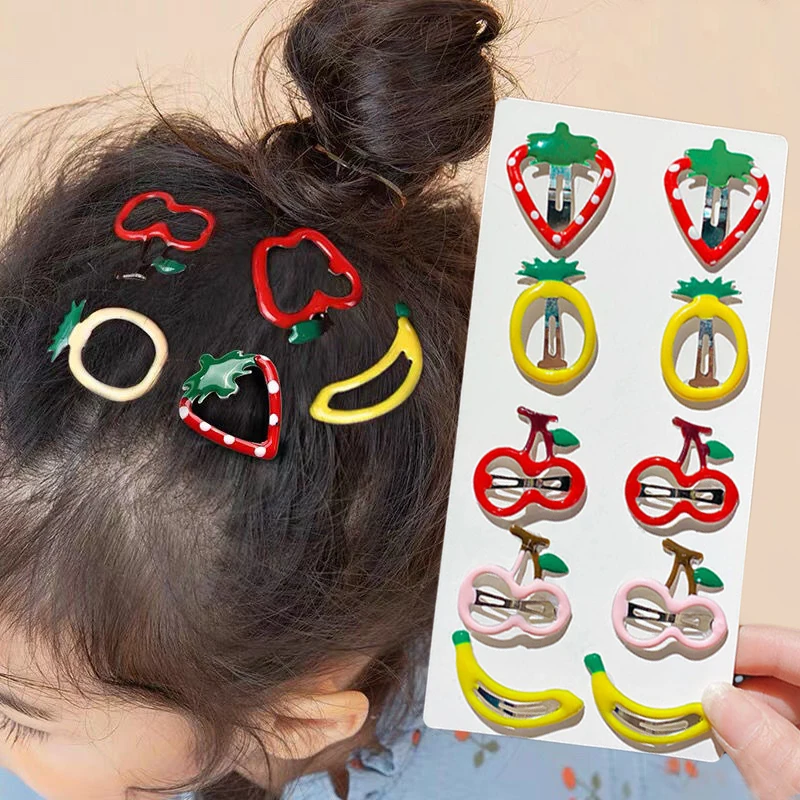 5ks deti móda Sladké ovocie BB Vlasové sponky Fit Dievčatá Korean Cytle Strawberry BB vlasové špendlíky nové vlasové doplnky hlavy