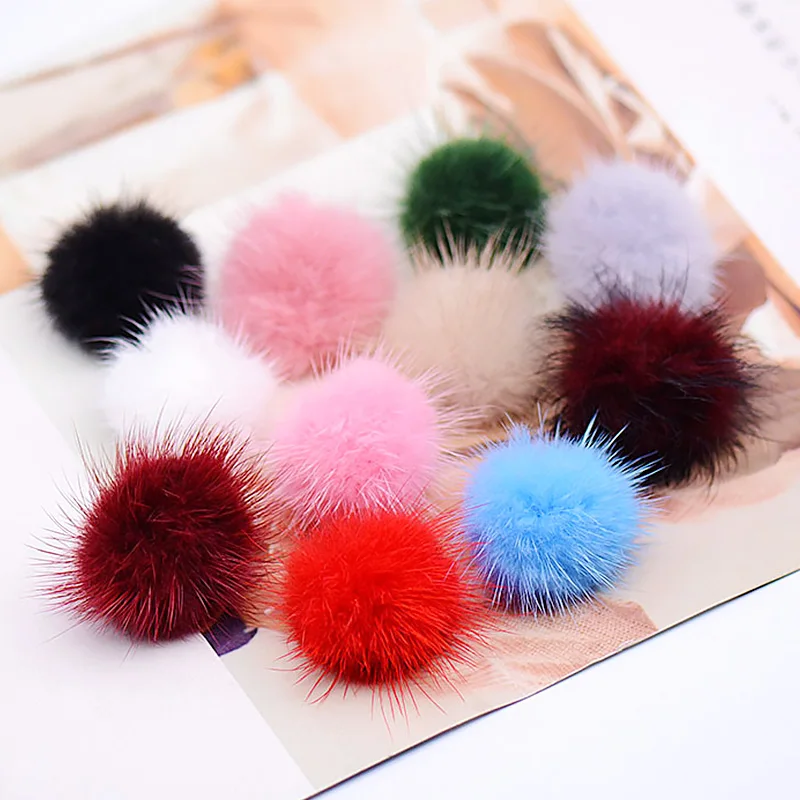 5ks DIY DIY 3cm Pompom guľôčkové plyšové pančuchy Mink Hair Disk pre odev