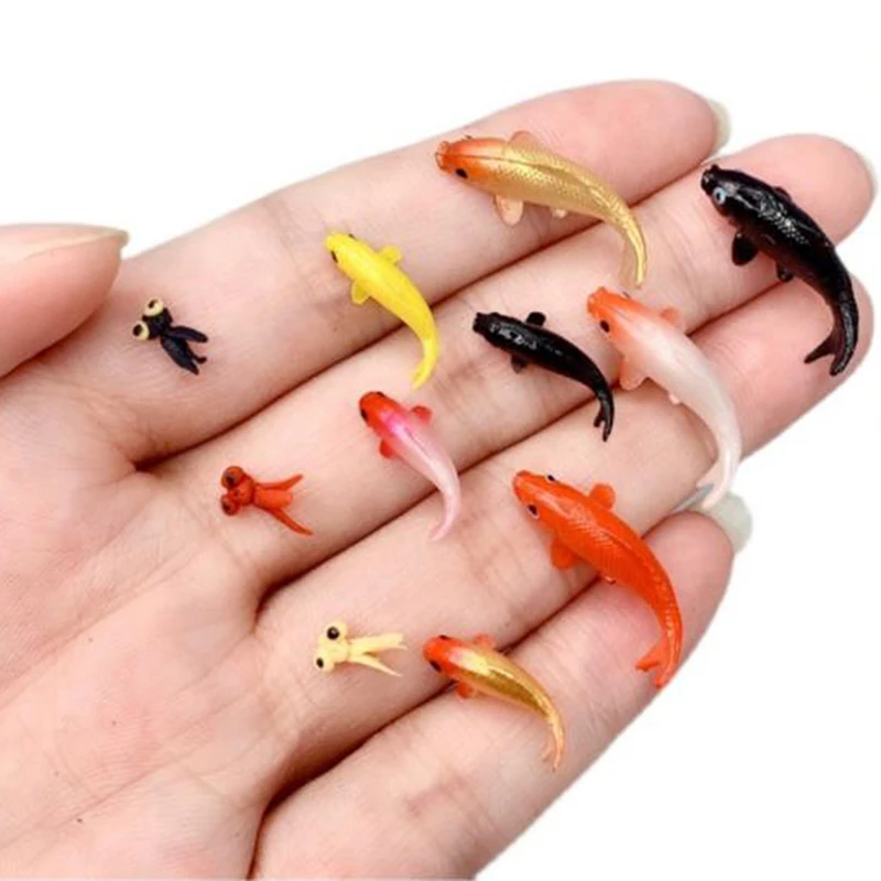 5ks Dollouch Miniatúrny model simulácie rýb Zvieratá pre deti hračky Diy dekoratívne figúrky zlatých rybiek Domáci dekor