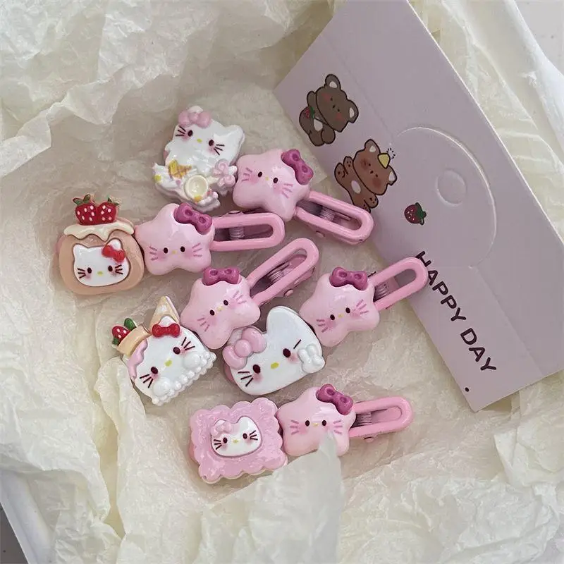 5ks Hello Kitty Hairpins Set pre dievčatá Karikatúra Karikatúra Hello Kitty Accessories Y2K 50. výročie Darčeky na vlasy