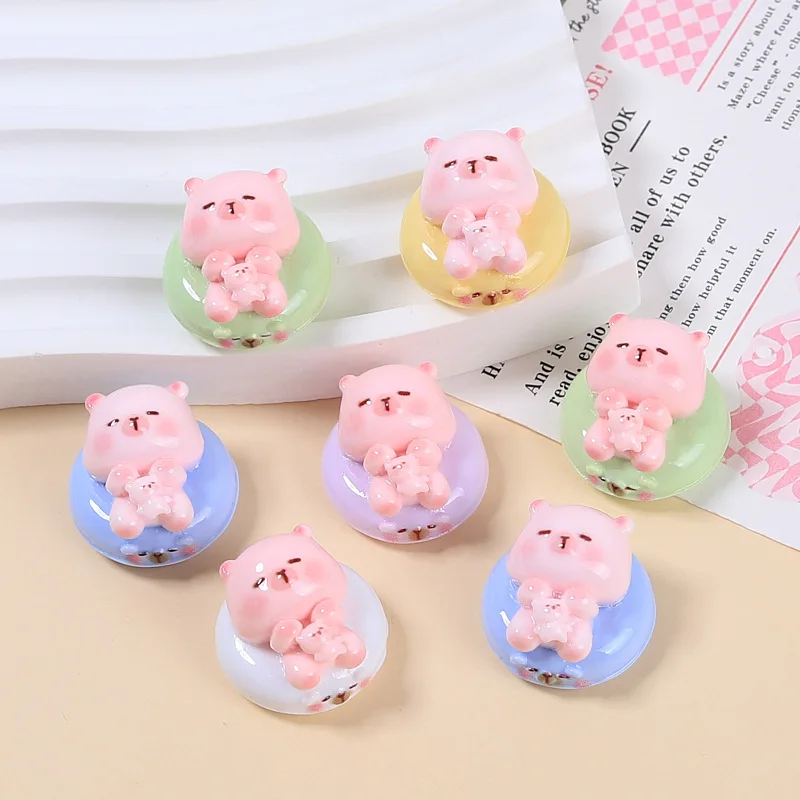 5ks karikatúry kúpalisko kruh Caphybara Flatback živici CaBochon Scrapbooking pre telefónne dekorácie DIY šperky výroby doplnkov