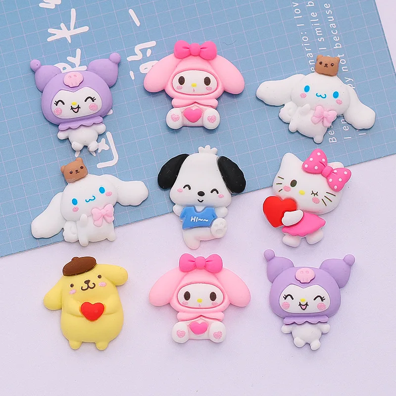 5ks karikatúry Sanrio Hello Kitty Flatback Živé kúzla remeselníc