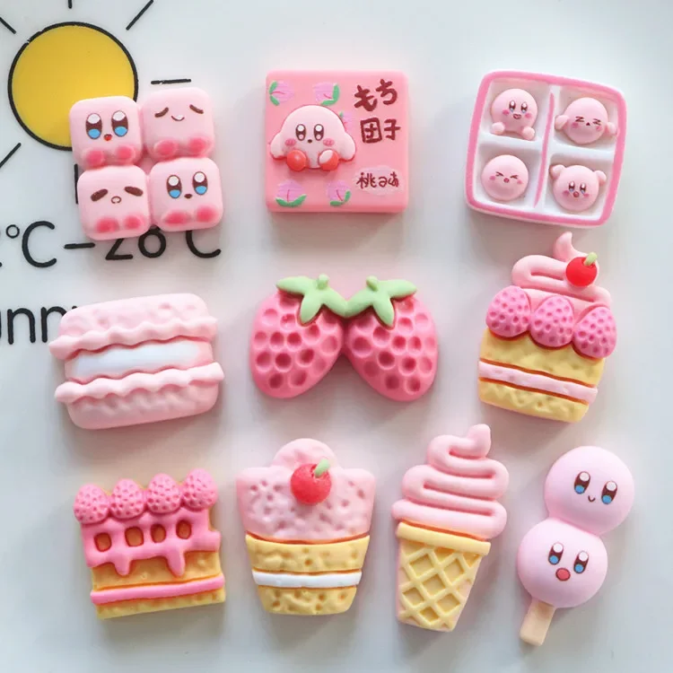 5ks kirby séria roztomilý karikatúra živici Flatback Cabochons DIY Crafts Materiály šperky výroby kúziel