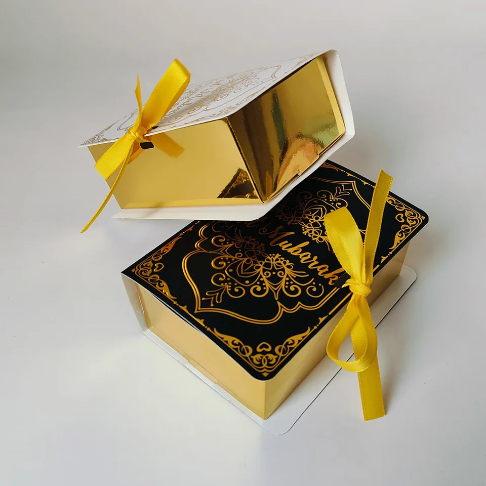 5ks kniha Svar Eid Mubarak Chocolate Candy Boxes Ramadan Decor Darček krabica 2024