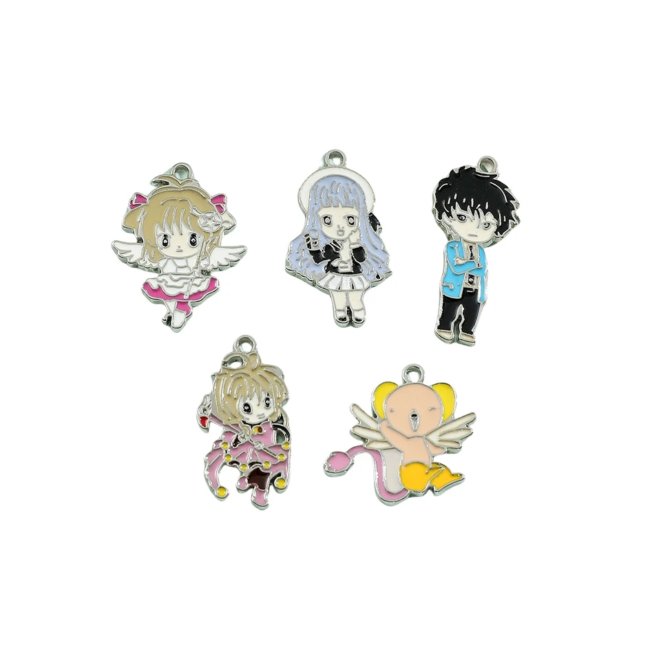 5ks/lot kawaii japonská karikatúra smaltované kúzla šperky doplnky pre náušnice pre domácich majstrov