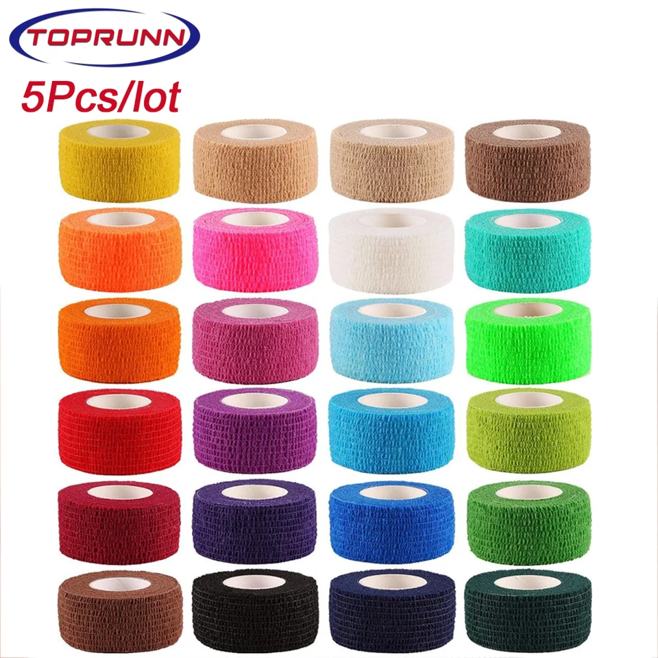 5ks/lot Sport Self-adherent Tape Elastoplast Adhesive Zabalenie súdržné obväzy prvá pomoc pásky Pet Tape 2m*4M Random Color