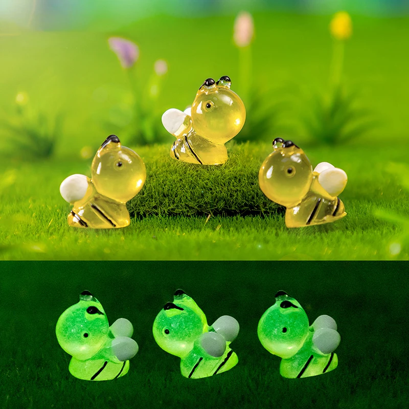 5ks Luminous Mini včely rozprávková záhrada Dekorácia miniatúrne včely žiarenie v noci mikroplácky