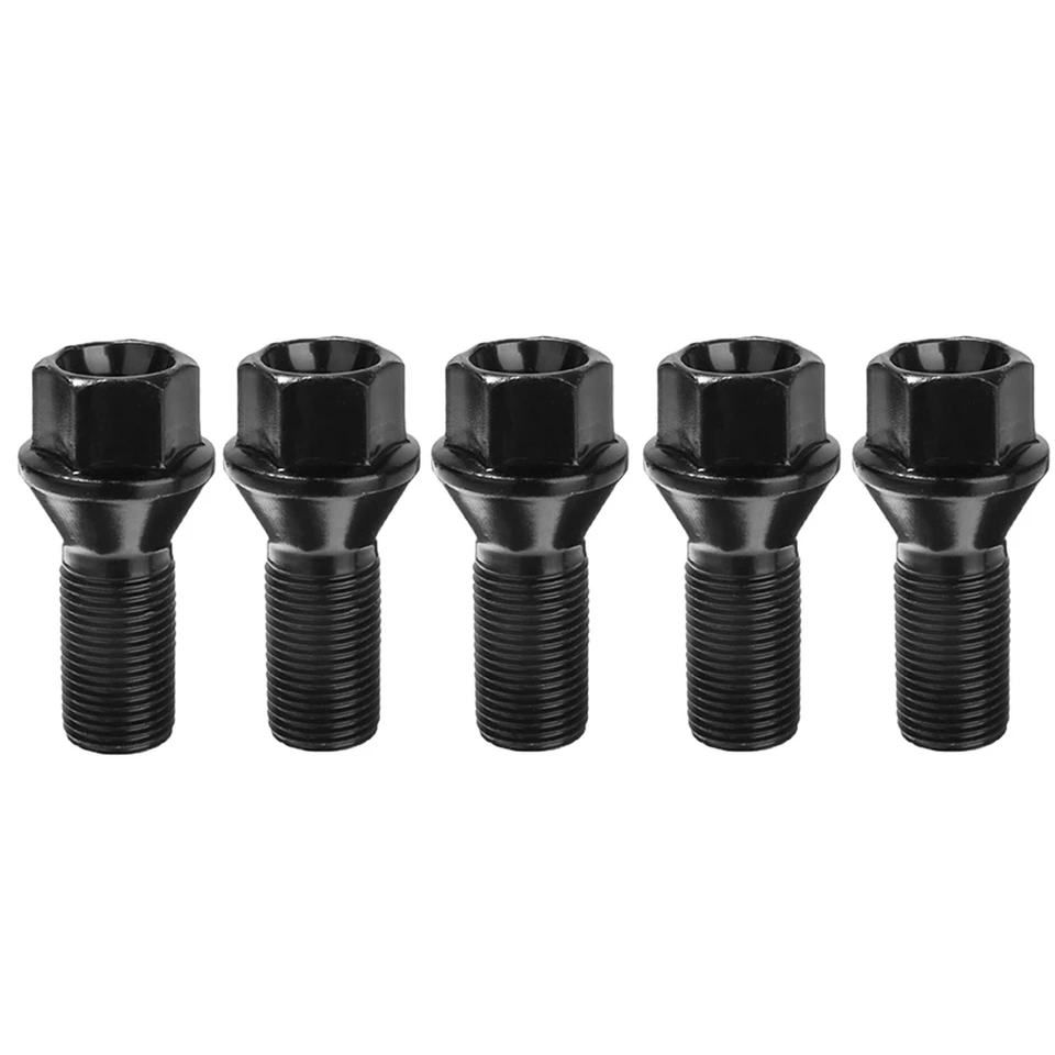 5ks M14 x 1,25 Čierne uzamykateľné čelné skrutky oceľ 36136781151 pre -gmw x3 x5 E70 E71 F20 F25 x5 x6