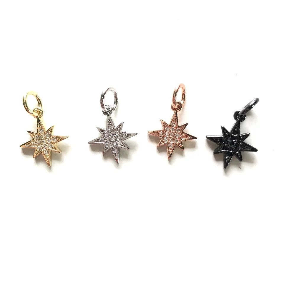5ks malá veľkosť mikro zirkónia spevnené North Star Charms Dámske náramky Náramok Náušnice Výroba prívesného ručne vyrábaného šperkov