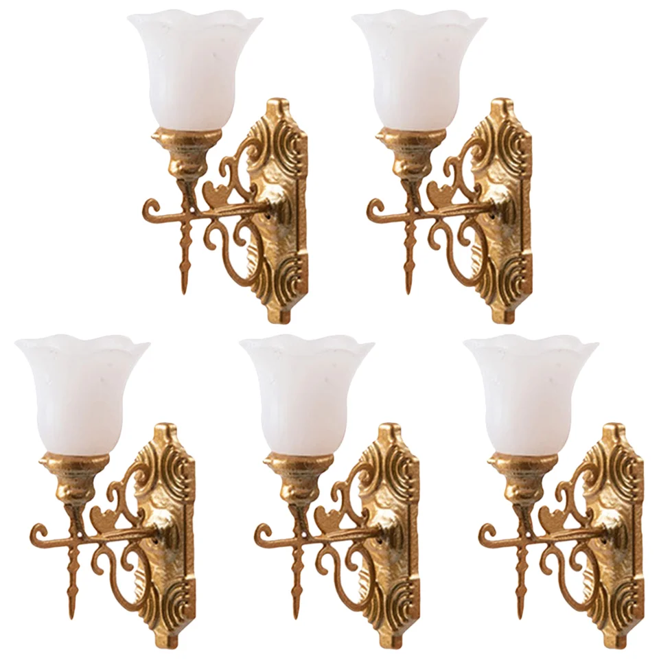 5ks mikro -terénne úpravy lampa dekorácie nástenné svetlo zdobenie pieskový stôl DIY Materiály Mini nástenná lampa modelka