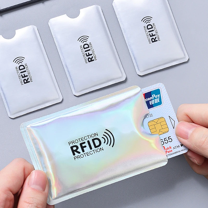 5ks mužov anti RFID peňaženka blokovanie čítačky Lock Bank držiteľ ID banka Karta Ochrana kovový úver NFC držiteľ hliníka