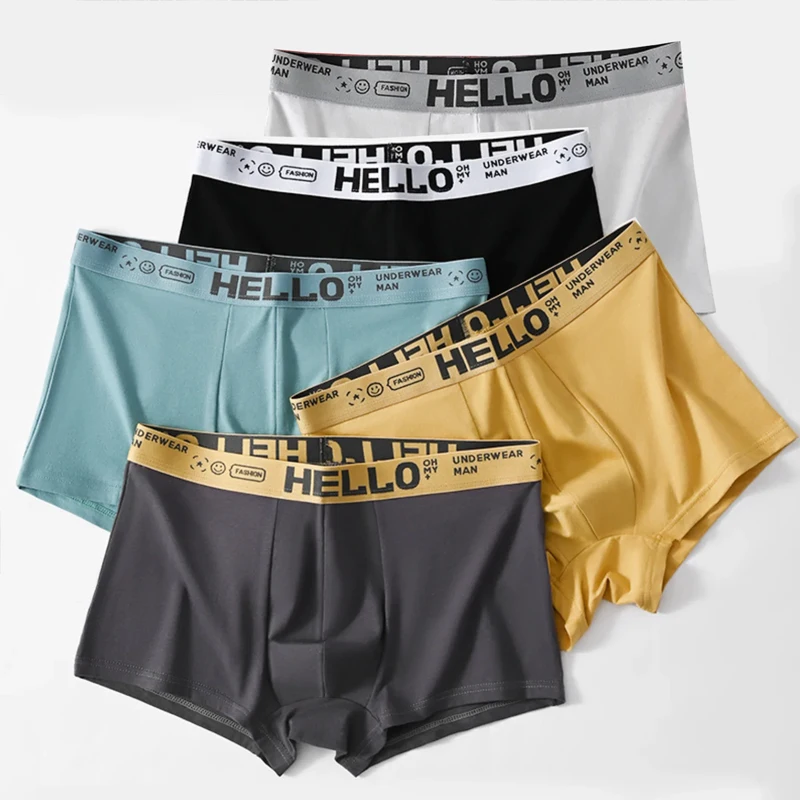 5ks mužské spodné prádlo, priedušné pohodlné rýchle sušenie pružné kmene boxer, sexy spodky, mužské trendy boxer nohavičky