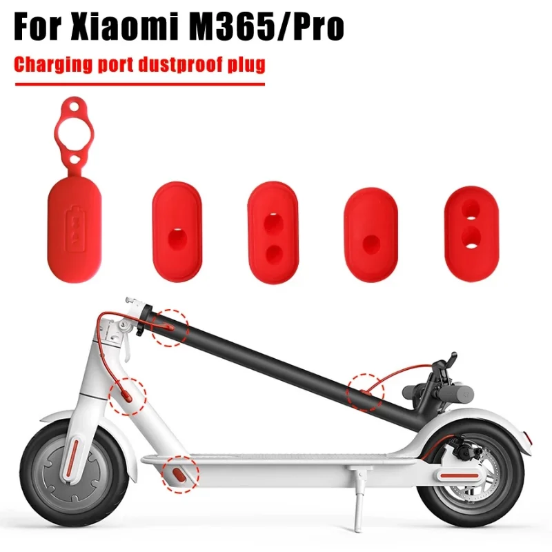 5ks na nabíjací kryt nabíjacieho krytu s elektrickým skútrom Puzdro Dustom Silikone Silikone pre príslušenstvo Xiaomi M365/PRO2