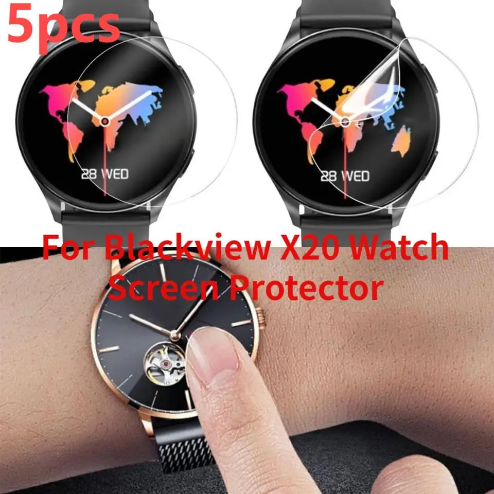 5ks pre BlackView X20 Watch Screen Protector Ultra-Clear Ultra-tenden tmelovaný film TPU Anti-Fall Witerprope Dial Officul Film