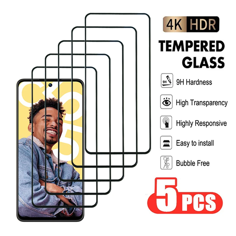 5ks Priehľadné temperované sklo pre realme C33 C35 C20 C21 C25 C30 C31 C51 C53 C55 Chránič obrazovky pre Realme C25S C30S