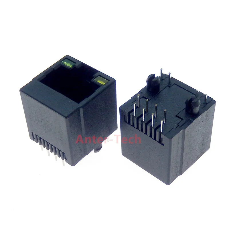 5ks RJ45 Sieťová zásuvka s LAMP LED Crystal Head Interface Network port 8p8c Vertikálne 180 stupňov Vertikálne 180 stupňov