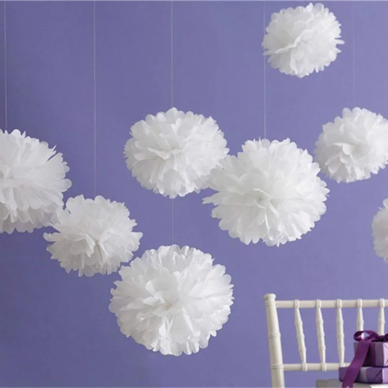 5ks ručne vyrobený 6 '' (15cm) hodvábny papier pom poms papierová guľa pre domácu záhradu Party svadobné narodeniny a dekorácie svadobných automobilov