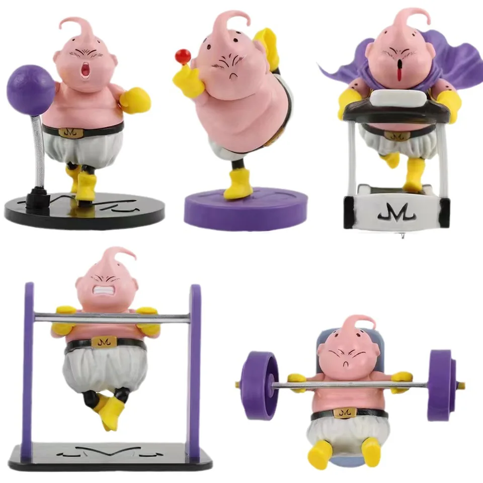 5ks/set Dragon Ball Z Fitness Buu Action Figum Hračky Zbierka PVC Model vinylovej figurínovej bábiky