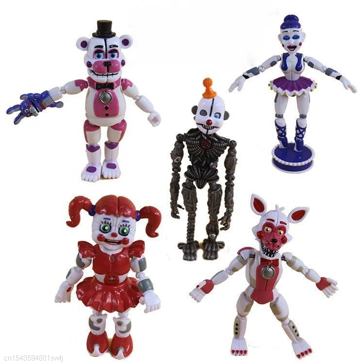 5ks/set päť nocí v Freddy's Bonnie Foxy Freddy Fazbear Bear Doll Doll PVC Model Action Figure Fnaf Hračky pre deti