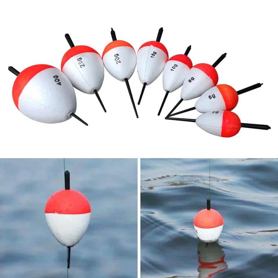 5ks/set rybárske plaváky vylepšené Eva Red and White Bobber Sea Fishing Float Bobber 1G 2G 3G 5G plavákov