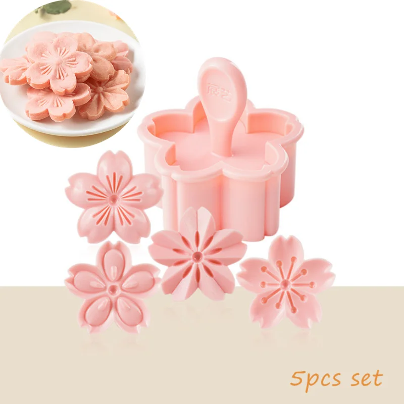 5ks/set Sakura cookies formy čerešňový kvet ružový sušienok fondantná pleseň brusnicové sušienky Kvet