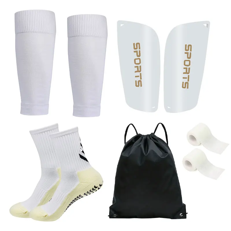 5ks set šnúrky Športové lopty s taškami Men Futbalové ponožky Ženy Športové ponožky Kryt na nohy Shin Pads futbalové školenie drievna