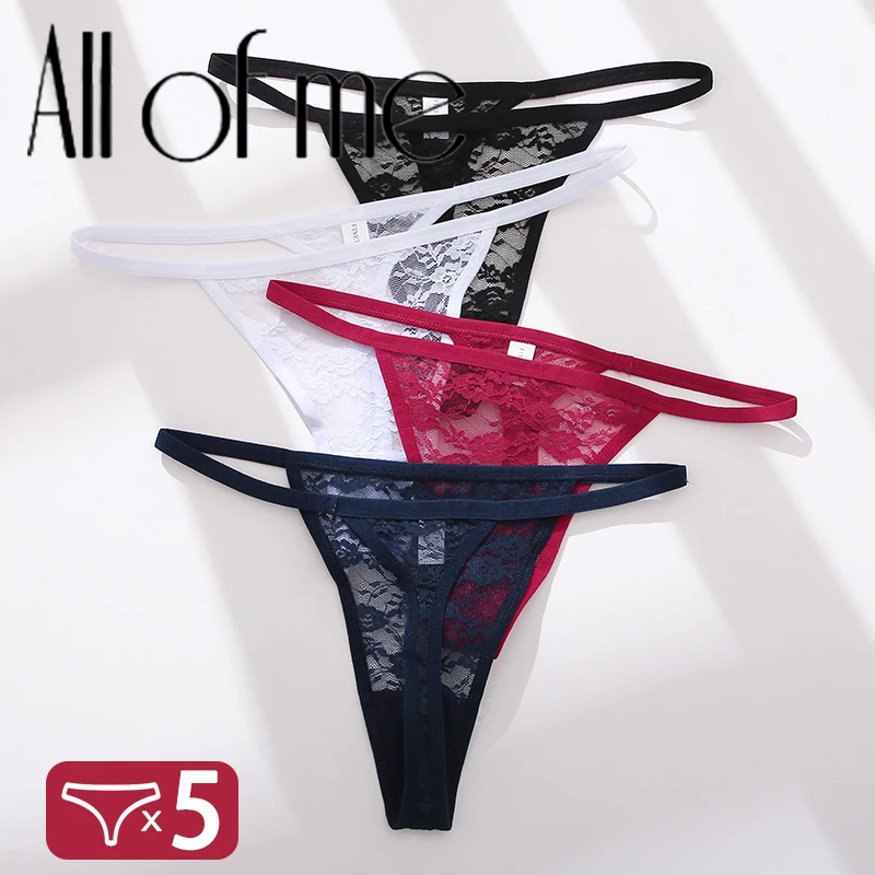 5ks sexy dámske čipkové nohavičky G-String Lace Floral Lingerie Woman nohavičky sexy tangé spodné prádlo ženské nohavičky Perspektíva Intimates