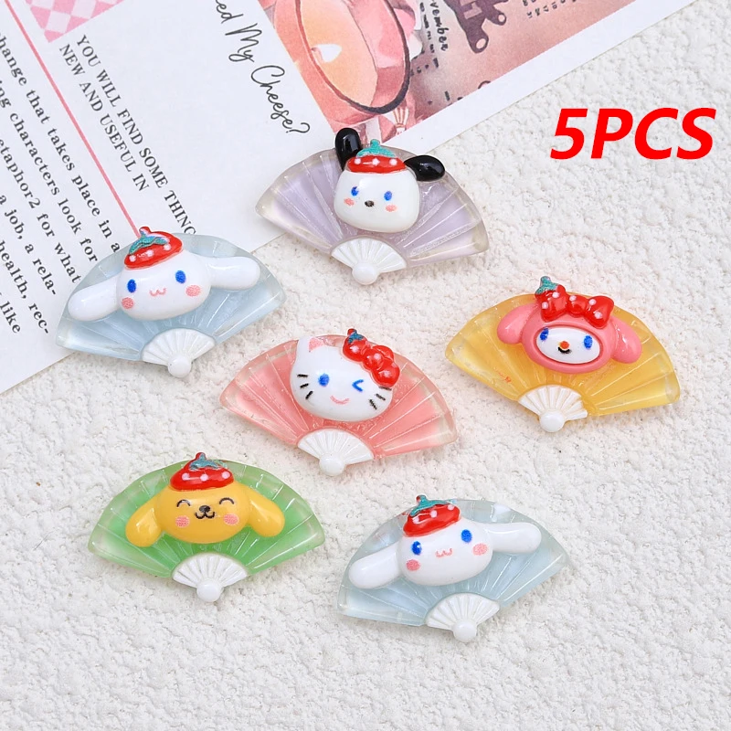 5ks/taška sanrio ventilátor v tvare automobilových ornamentov roztomilý Cinnamoroll Pompompurín KT Melody Pochacco Domáca dekorácia hračky pre domácich majstrov