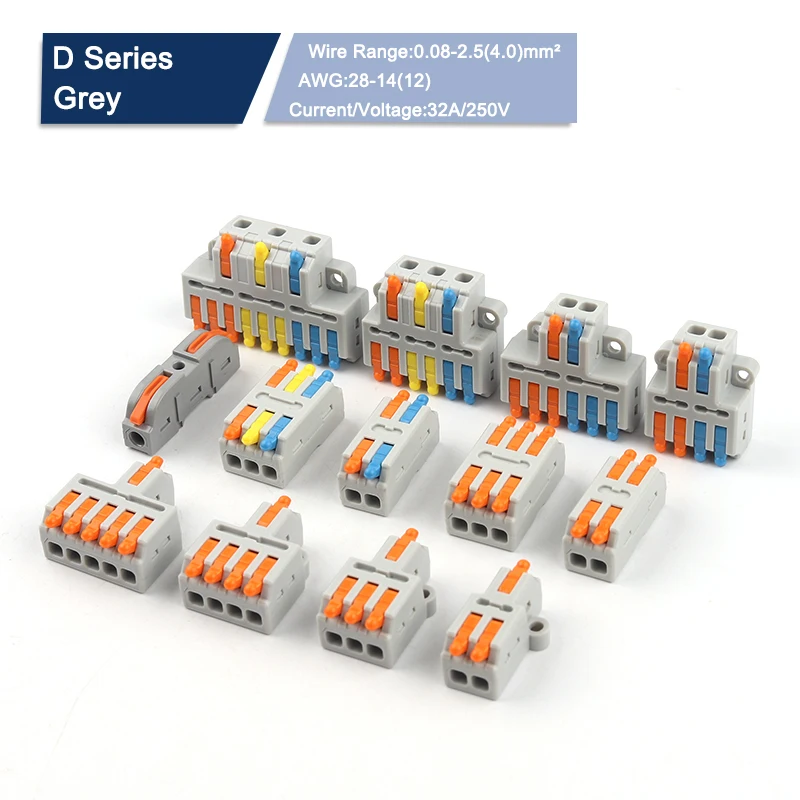 5ks Universal Compact Wire Conector Splitter Rýchly blok elektrického kábla spojovacieho bloku pre malé káblové konektory 28-12awg