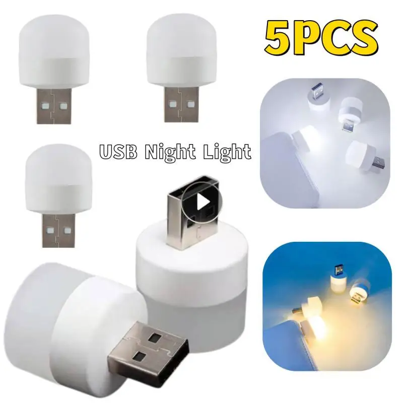 5ks USB LED LAMP LAMP 1W Super Bright Eye Protection USB Book Light Computer Mobile Power Nabíjanie USB LED nočné svetlo