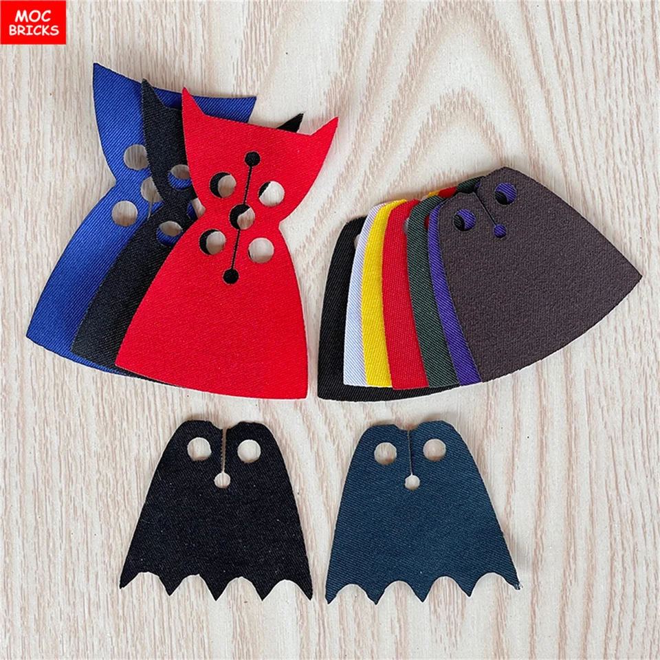 5ks/veľa MOC tehly Colors Cape Cloak zástera Vlastné príslušenstvo postava Hračky pre domácich majstrov
