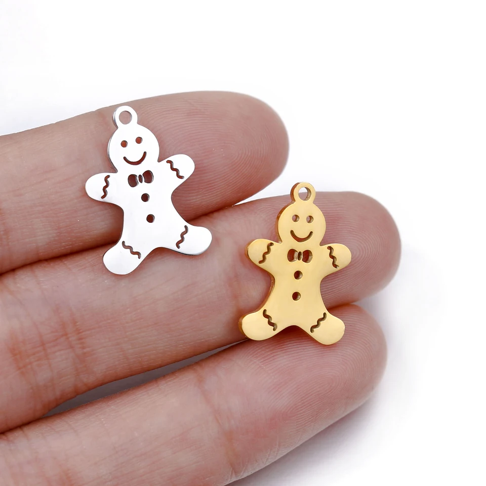 5ks/veľa perníkových mužov prívesky roztomilé z nehrdzavejúcej ocele vianočné darčeky Cookies Čarmy pre náramky náhrdelník