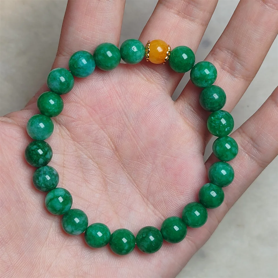 5ks/veľa prírodných jade korálkových korálikov 8 mm plne zelený elegantný a jednoduchý darček k narodeninám