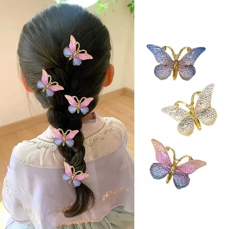 5ks/veľa roztomilých klipov pre motýľ pre ženy pre ženy dievčatá Kawaii Sweet Hairpin Side Clamp Kids Barrettes Kaderské príslušenstvo Stylingové nástroje