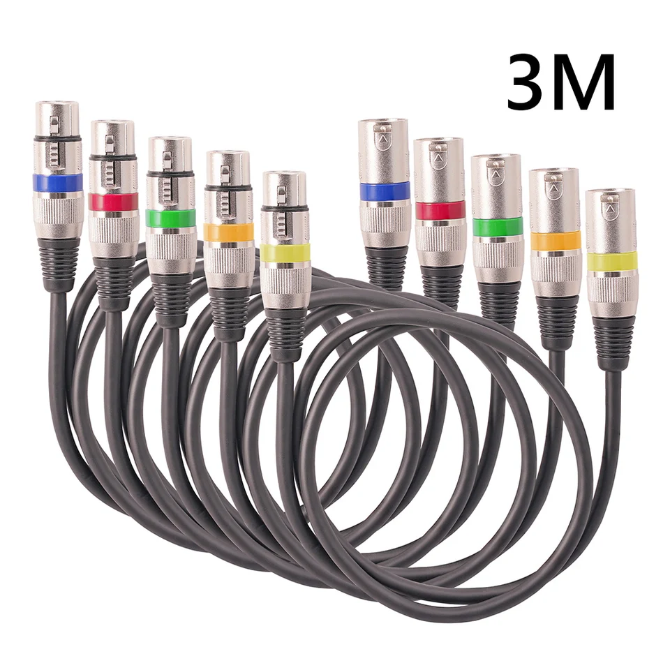 5ks XLR Muž do XLR Ženský zvukový kábel pre mikroférové ​​nahrávanie Studio XLR Muž do ženského mikrofónneho kábla Anti Shielding