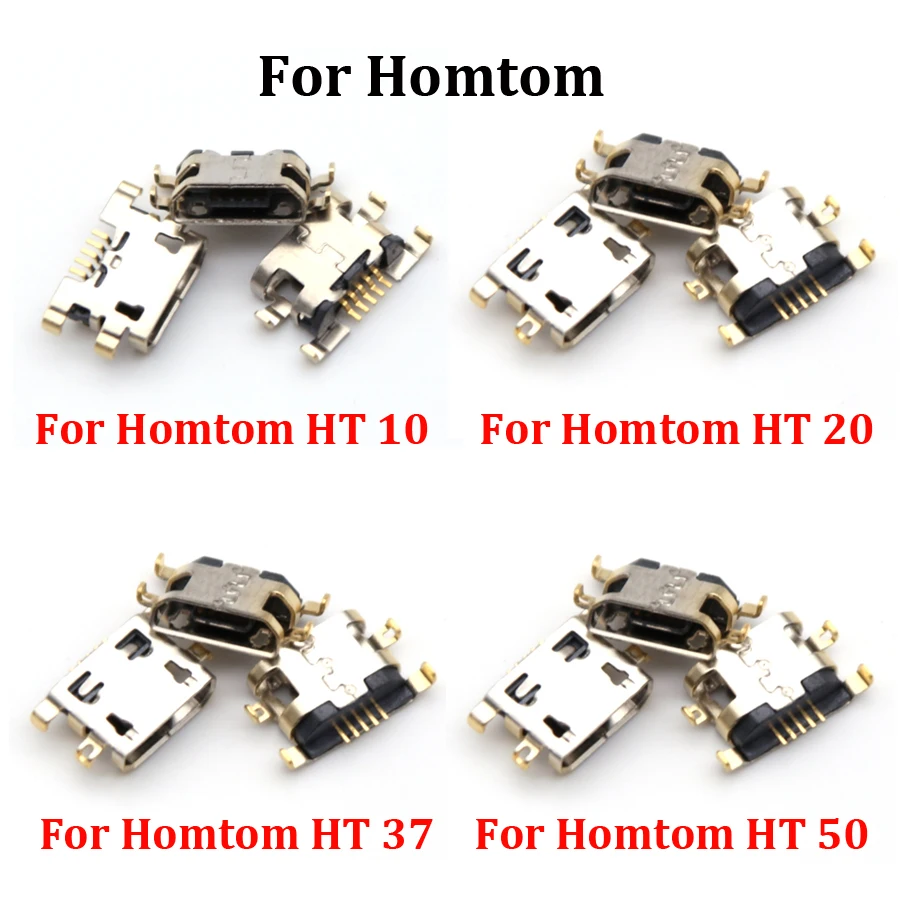 5ks/časti opravy šarže pre HOMTOM HT10/HT20/HT37/HT50 OCTA CORE Port nabíjanie dátových dátových zásuvok MICO MICRO USB Power Connector