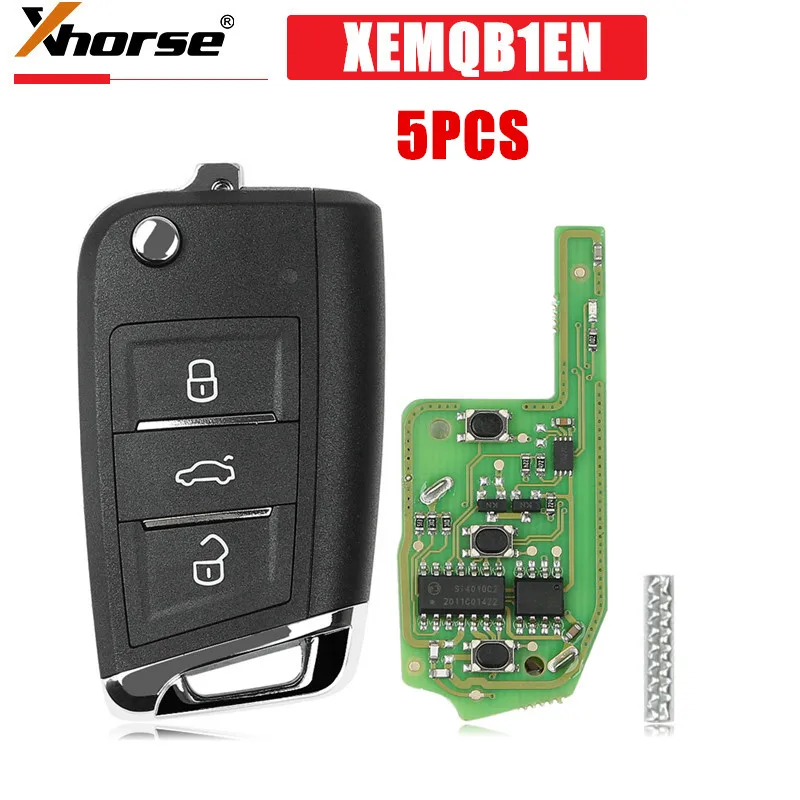 5ks/časť xhorse xemqb1en super diaľkový kľúč MQB štýl 3 tlačidlá vstavané anglické verzie Super Chip English Version