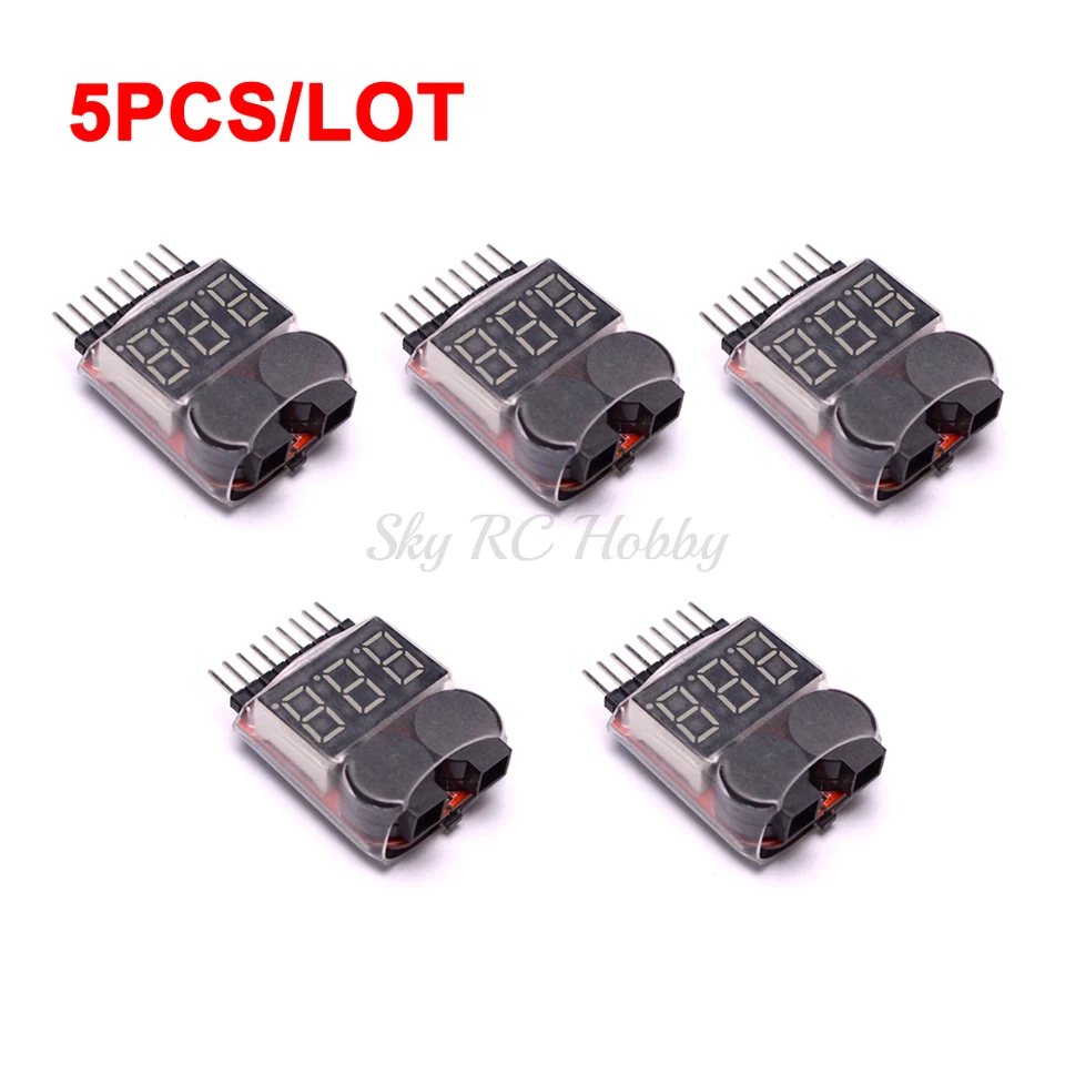 5ks/šarža 1-8s LiPo napätie testera volt merača monitor nízkeho napätia alarm bzučiaka pre kvadrokoptéru člna RC