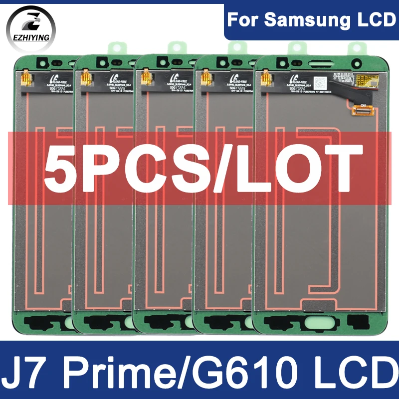 5ks/šarža veľkoobchod 5,5 '' LCD pre Samsung Galaxy J7 Prime G610 G610F G610F/DS G610M G610M/DS LCD DISPLEY DISPLOT DIGITIZER s dotykovou obrazovkou