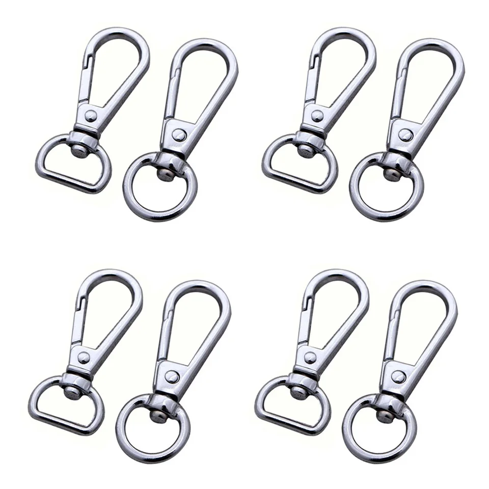 5ks/šarža z nehrdzavejúcej ocele Snap Hook Carabiner Class spona otočného kľúča pre DIY Key Buckle Bag Cabel Craft doplnky