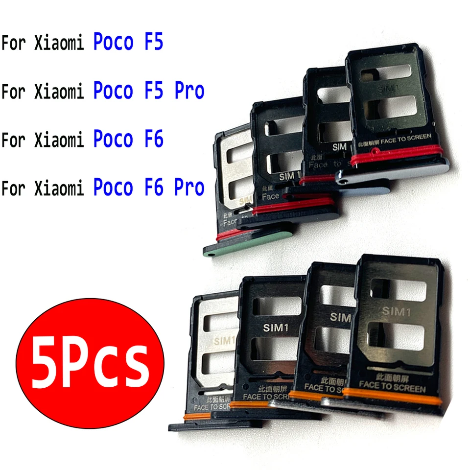 5ks ， nové pre Xiaomi POCO F5 / F5 PRO SIM SIM karta Tray čip zásuvky držiak na adaptér Adaptér Adaptér pre Xiaomi POCO F6 / F6 PRO
